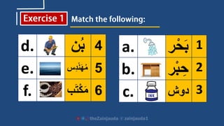 a. ‫ر‬ْ‫ح‬َ‫ب‬ 1
b. ‫ر‬ْ‫ب‬ ِ‫ح‬ 2
c. ‫دوش‬ 3
d. ‫ن‬ُ‫ب‬ 4
e. ‫س‬ِ‫د‬ْ‫ن‬َ‫ه‬ُ‫م‬ 5
f. ‫ب‬َ‫ت‬ْ‫ك‬َ‫م‬ 6
 