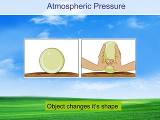 Object changes it’s shape
Atmospheric Pressure
 