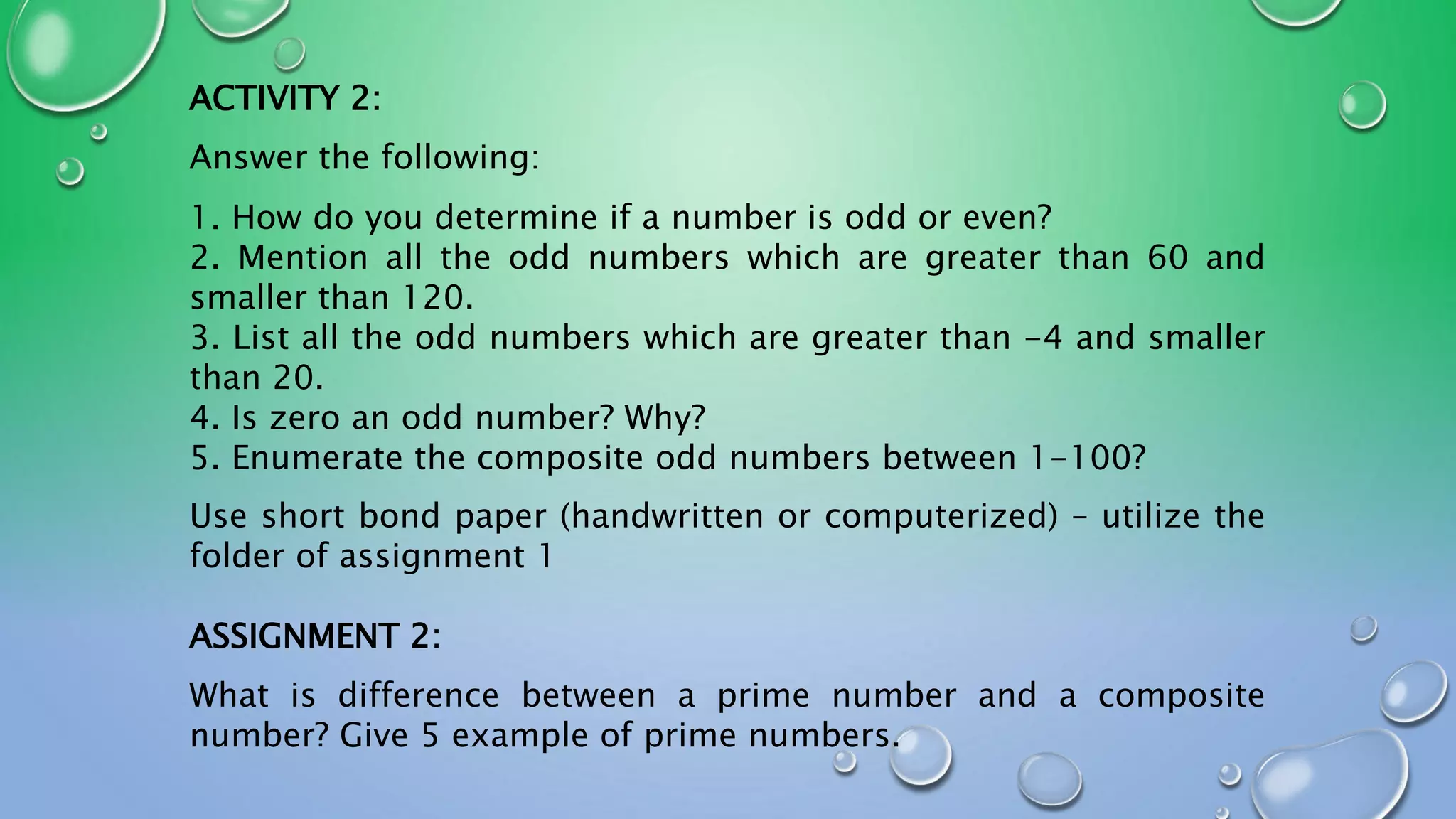 Lesson 3 odd numbers | PPTX