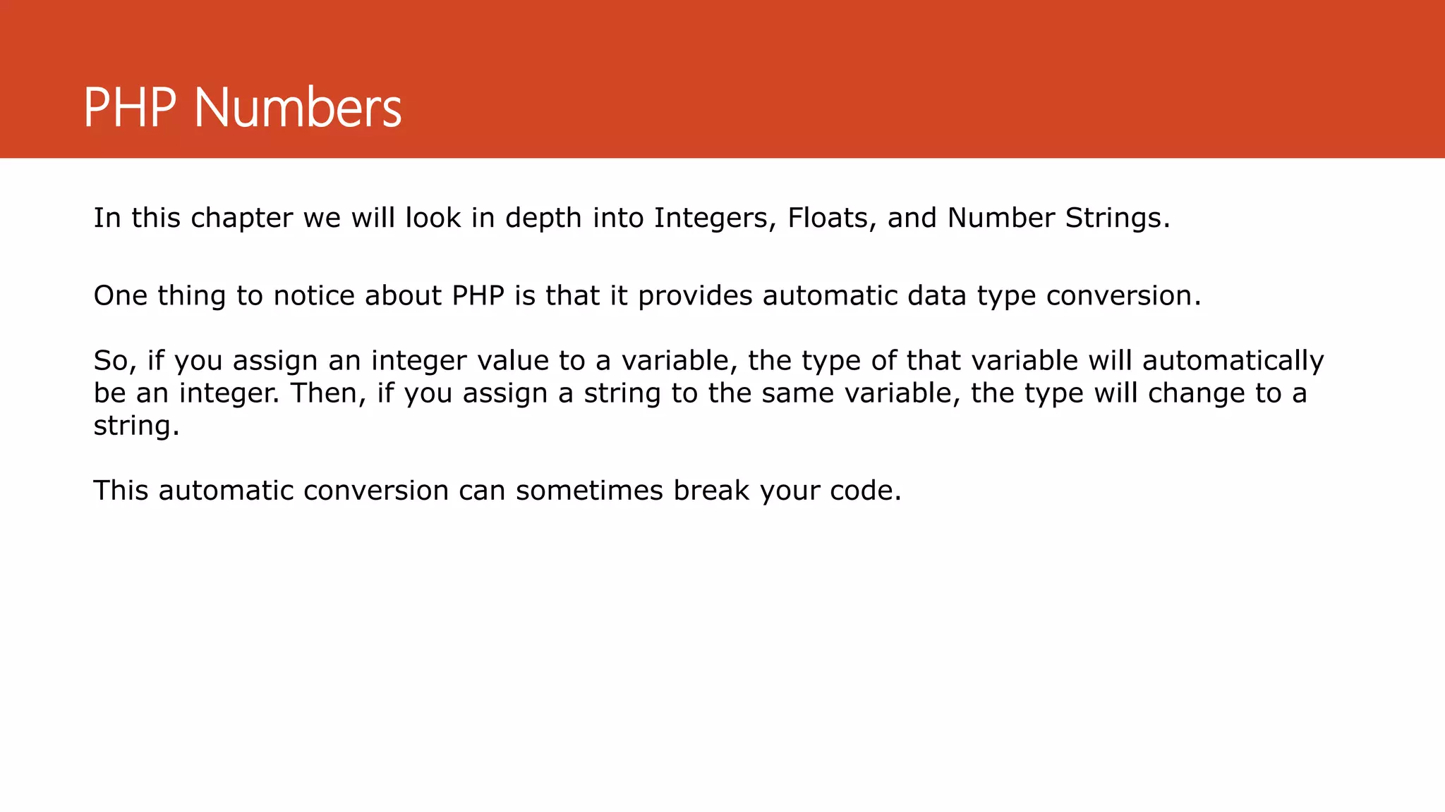 Lesson 3 php numbers | PPTX