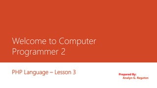 Lesson 3 php numbers | PPTX