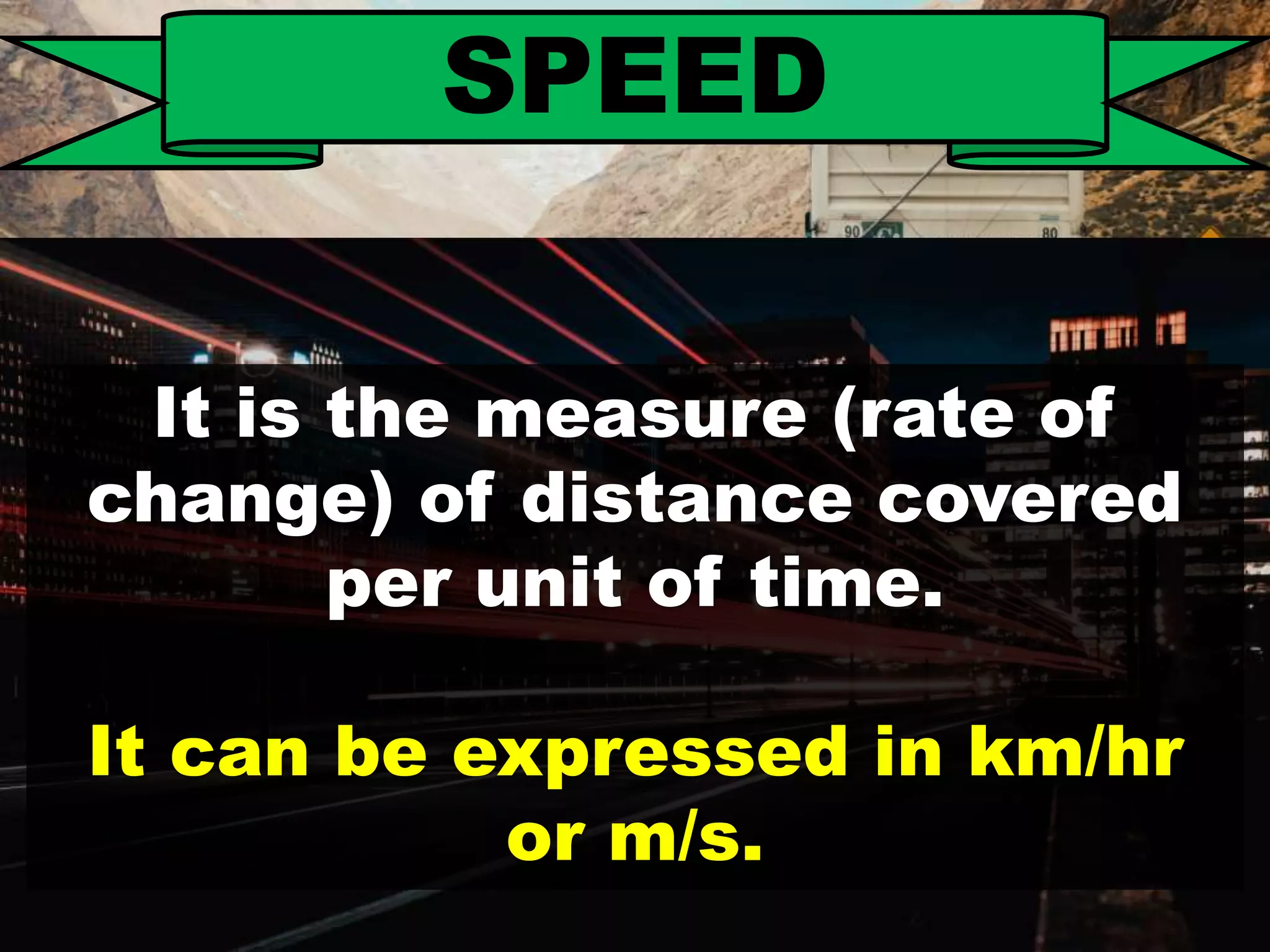 Speed, distance, & time | PPTX