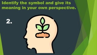 Identify the symbol and give its
meaning in your own perspective.
2.
 