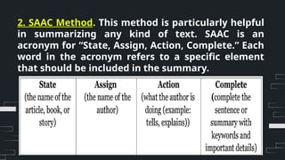 Saac Method Sample LESSON 3- TECHNIQUES IN SUMMARIZING A TEXT.pptx
