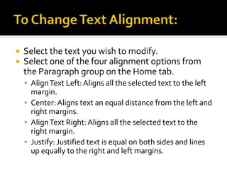 Text boxesIn addition to inserting text in placeholders, you can also insert text into text boxes. Text boxes allow you to add to the predefined layouts so that you can place text wherever you want on a slide.