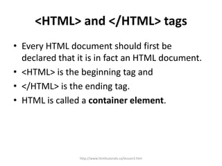 Lesson 3 understanding the basic tags updated | PPT