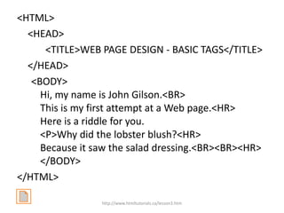 Lesson 3 understanding the basic tags updated | PPT