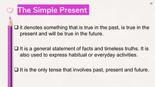 Timeless Present Verbs and Verb Tenses with Timeline | PDF
