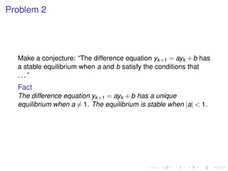 Lesson30 First Order Difference Equations Slides | PDF