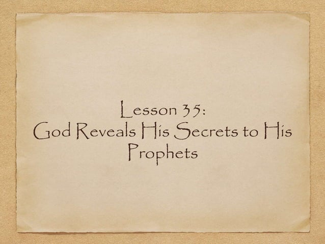 Old Testament Lesson 35 prophets | PPT
