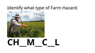 Identify what type of Farm Hazard.
CH__M__C__L
 