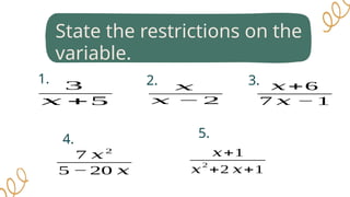 First Class Expression First Quarter LESSON 3 ALGEBRAIC EXPRESSIONS.pptx