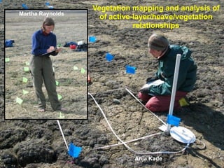 Vegetation mapping and analysis of
Martha Raynolds
                    of active-layer/heave/vegetation
                              relationships




                             Anja Kade
 