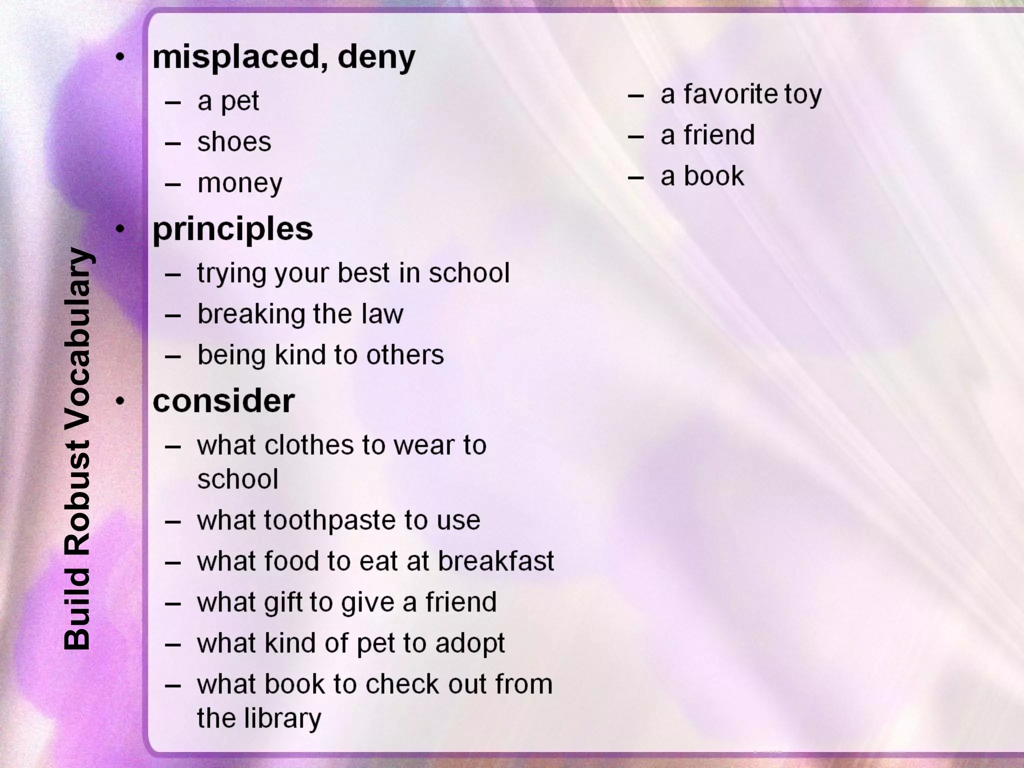 Build Robust Vocabulary 