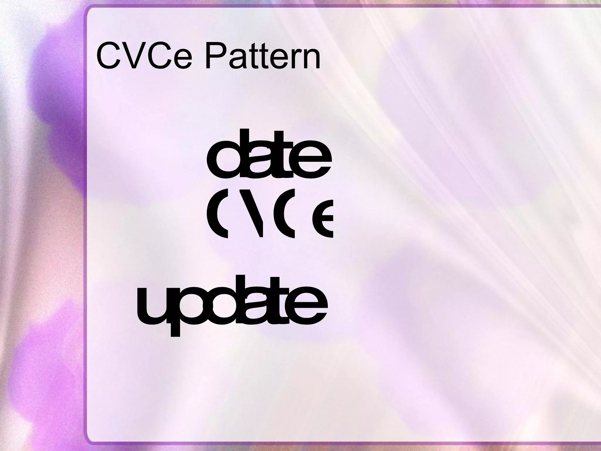 CVCe Pattern date V C C e update 