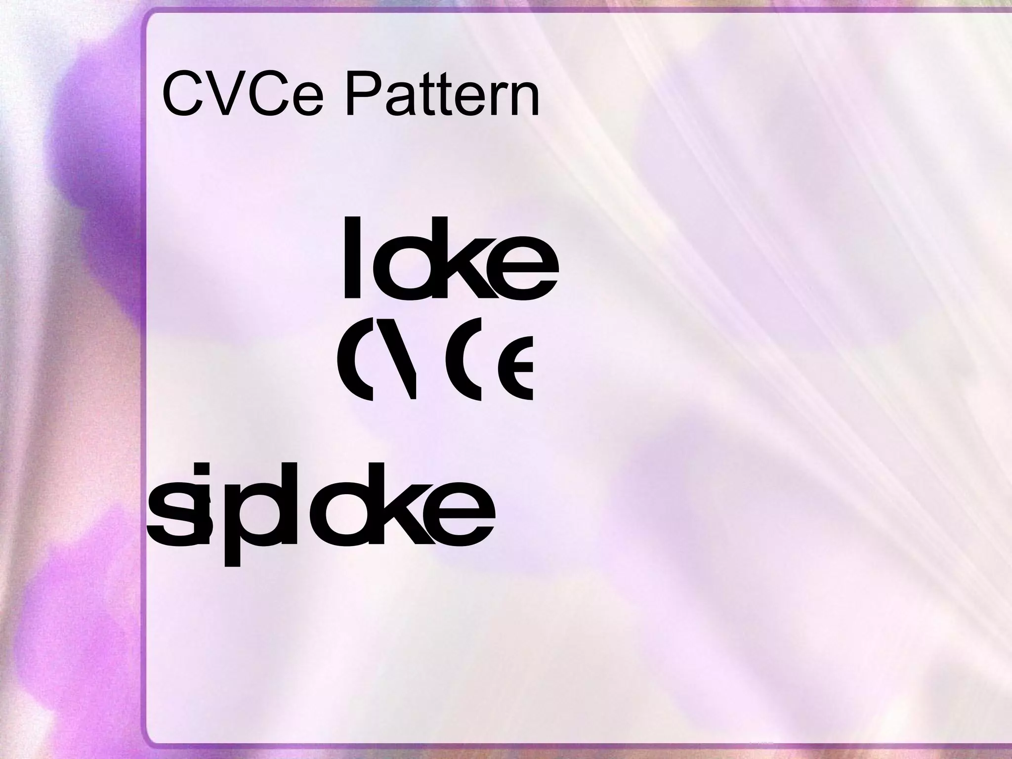 CVCe Pattern loke V C C e siploke 