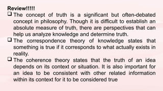 Truth Perspective philosophy LESSON 3 ( DETERMINING TRUTH).pptx