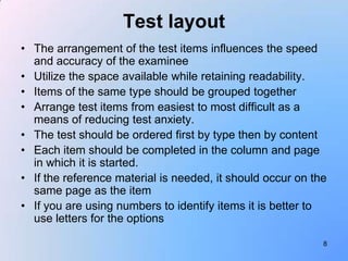 Most Test Layout Lesson 3 developing a teacher made test | PPTX