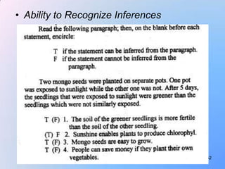 • Ability to Recognize Inferences




                                    52
 