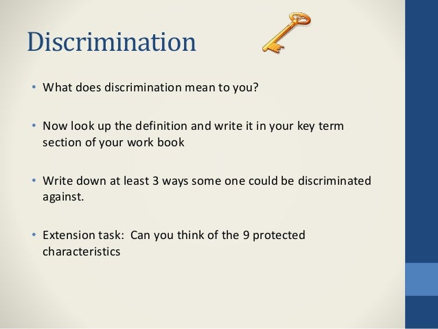 What does discrimination mean definition