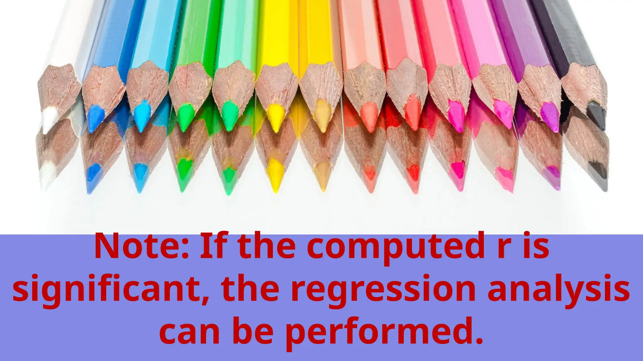 Note: If the computed r is
significant, the regression analysis
can be performed.
 