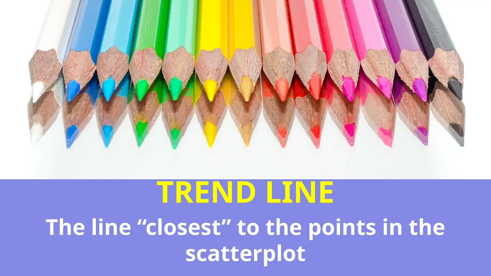 TREND LINE
The line “closest” to the points in the
scatterplot
 