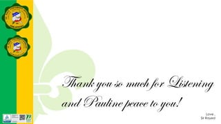 Thank you so much for Listening
and Pauline peace to you!
Love ,
Sir Rayed
 