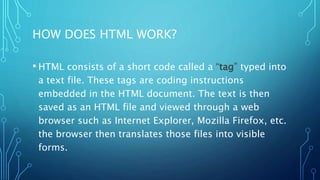 HTML Start Up - Introduction to HTML | PPT