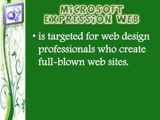 Introduction, features and environment of ms front page 2003 | PPTX