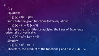 Lesson 3 Operation on Functions | PPTX