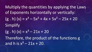 Lesson 3 Operation on Functions | PPTX
