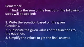 Lesson 3 Operation on Functions | PPTX