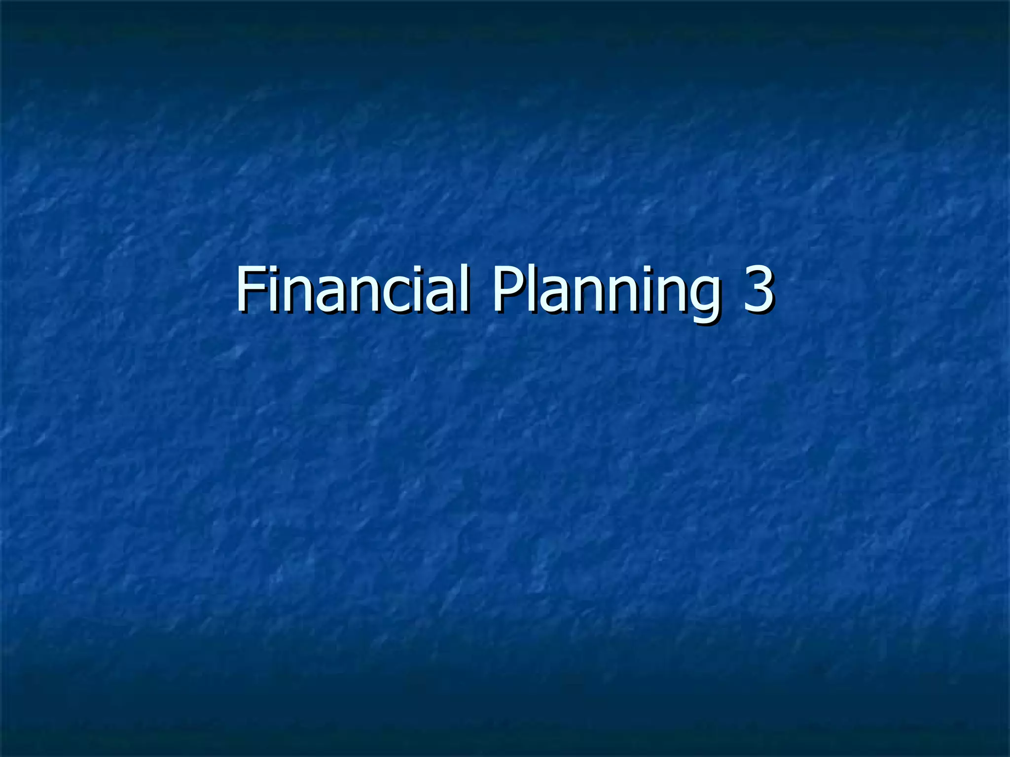 Financial Planning 3