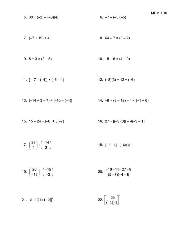 Lesson 3 Practice BEDMAS with Integers.pdf