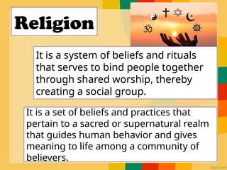 Religion Creating Community COMMUNITY ENGAGEMENT-SOCIAL INSTITUTIONS | PPTX