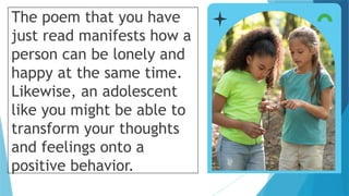Behavior Poems Lesson 3 Thoughts Feelings and Behaviors in Actual Life Situations.pptx