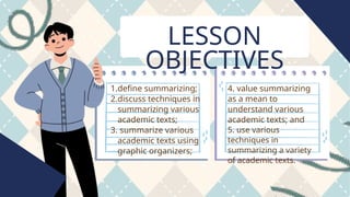 Effective Techniques for Summarizing Various Academic Texts | PPTX