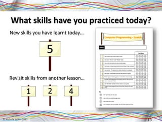 What skills have you practiced today?
New skills you have learnt today…
13
Revisit skills from another lesson…
 