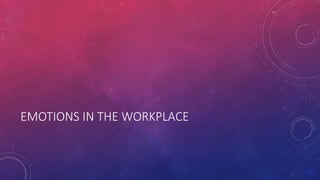 EMOTIONS IN THE WORKPLACE
 