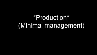 *Production*
(Minimal management)
 
