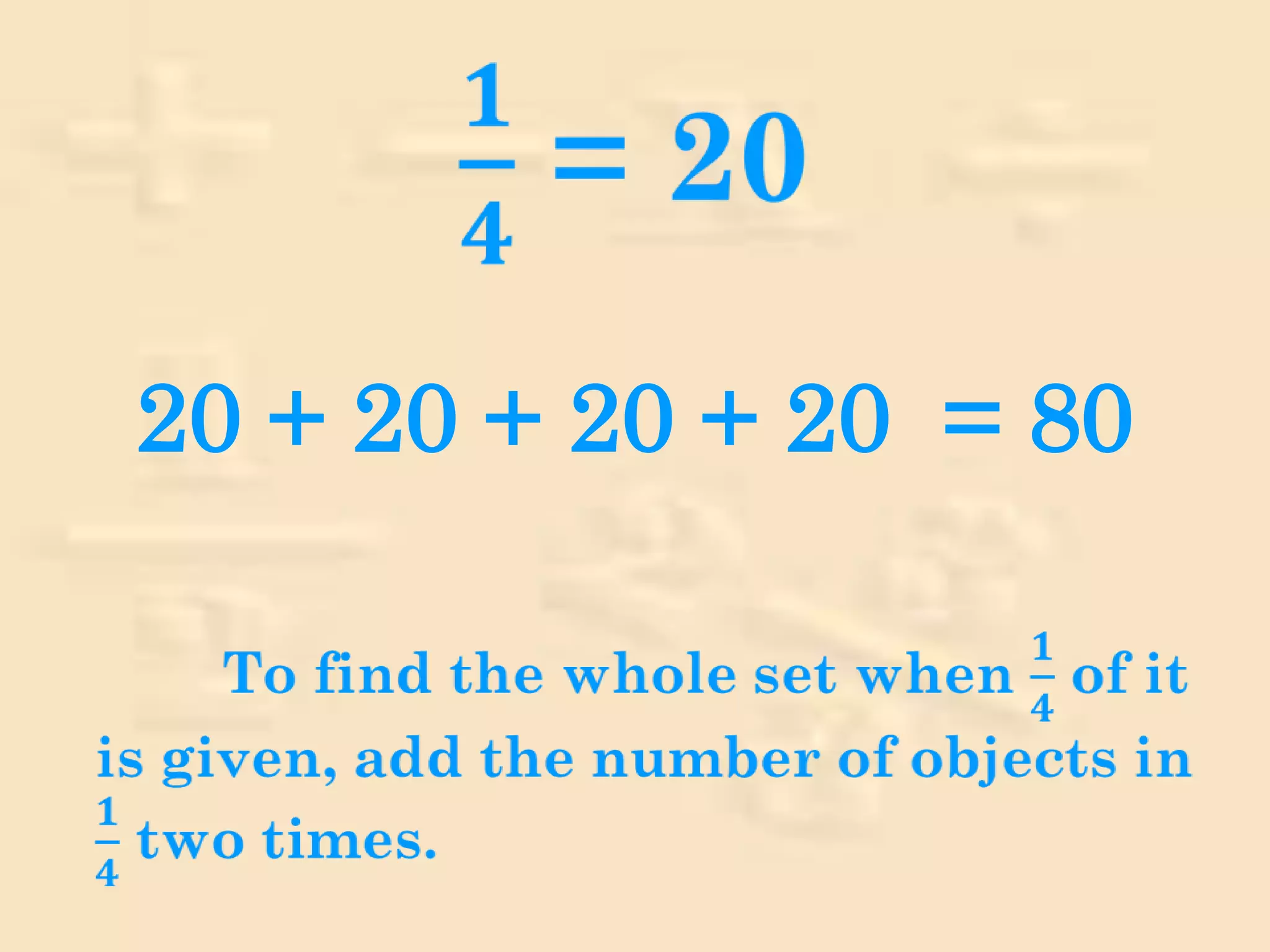 20 + 20 + 20 + 20 = 80
 