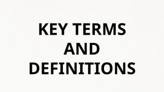 KEY TERMS
AND
DEFINITIONS
 