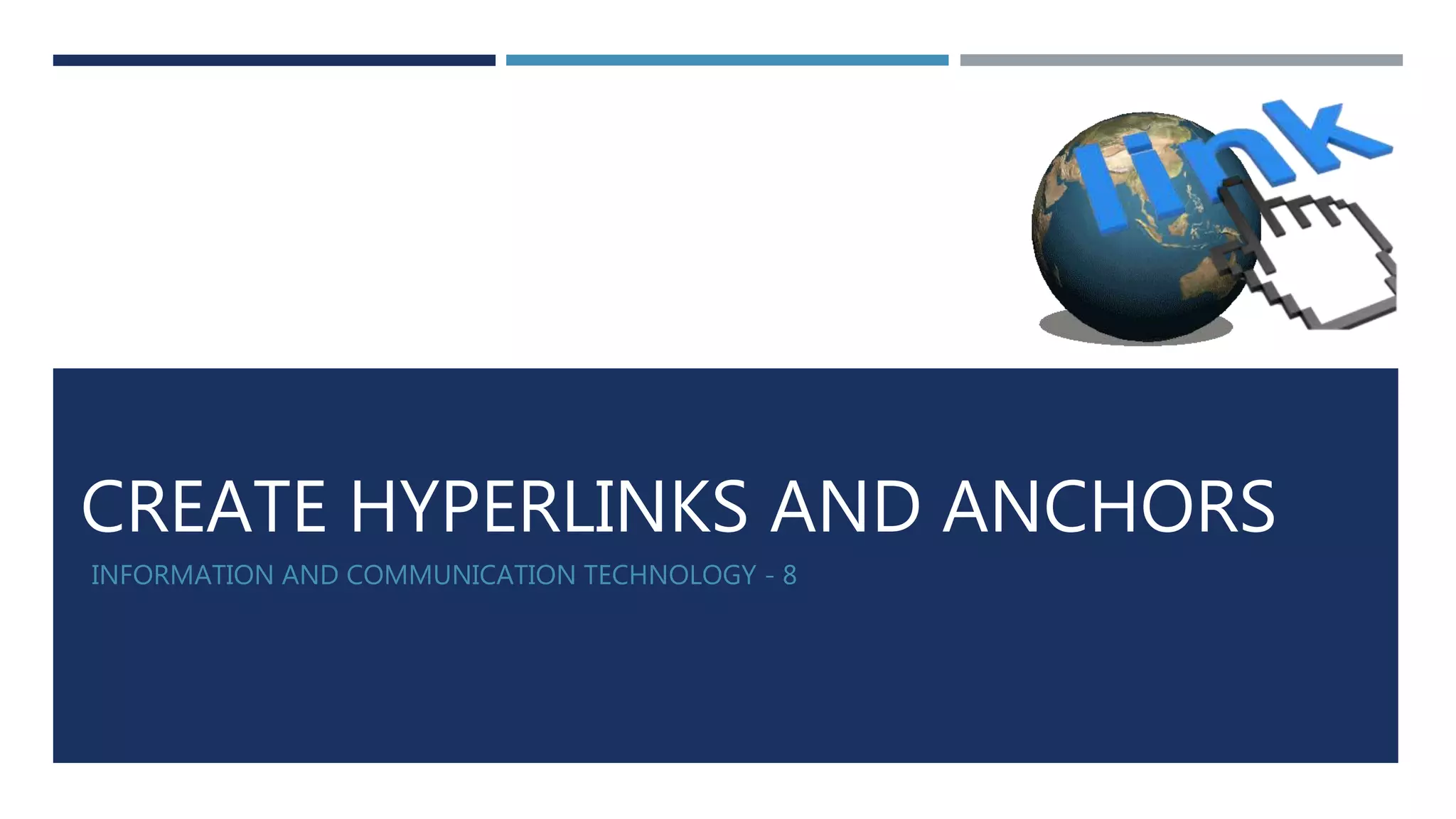 HTML5 create hyperlinks and anchors PPT