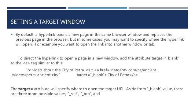 Html5 Create Hyperlinks And Anchors