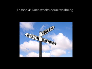 Lesson 4: Does wealth equal wellbeing
 