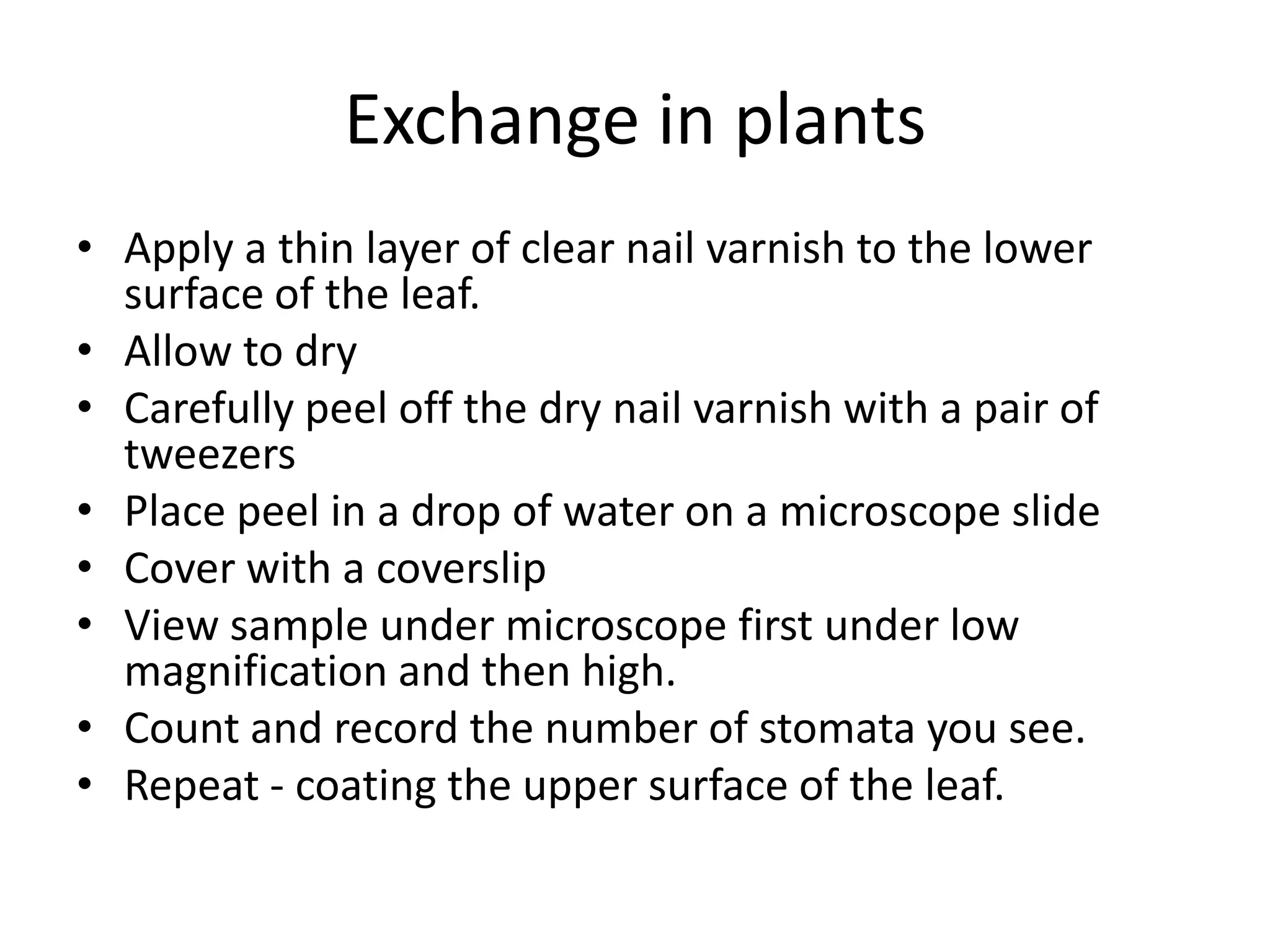 Mrs Abrey Lesson 4 exchange in plants PPT