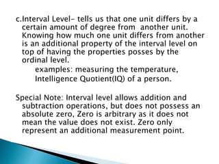Lesson 4 level of measurement | PPTX