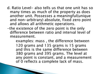 Lesson 4 level of measurement | PPTX