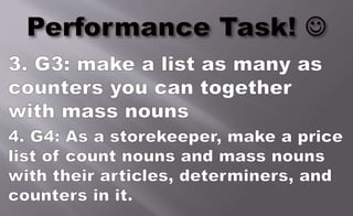 Countable and Uncountable nouns