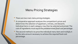 Lesson 4 the menu | PPTX
